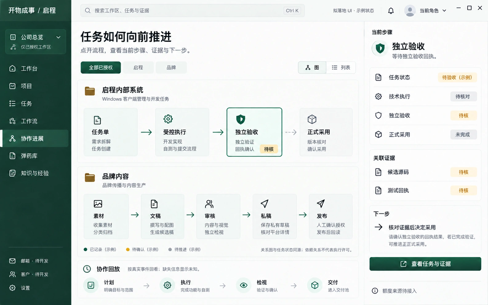 启程内部协作平台界面设计